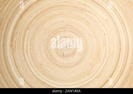 Fond de texture de cercle de bol en bois, gros plan Banque D'Images