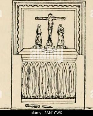 La vie et le martyre de Saint Thomas Becket . contre le mur entre les marches menant au cr3pt et à l'autel de St. Benoît; et de l'espace a été fourni dans le thétransept, et les pèlerins ont été autorisés à voir l'autel fragile par l'enlèvement de la colonne que hidSt. Thomas des quatre chevaliers lorsqu'ils sont entrés dans l'église. Cette colonne avait supporteda chapelle de Saint Blaise sur celle de Saint Benoît.Pour atteindre cet autel et le martyre con-veniellement, et pour empêcher les foules de pèlerins d'être d'une manière ou d'une autre, un passage qui mortiexiste a été fait sous les pas menant de thenave au cho Banque D'Images