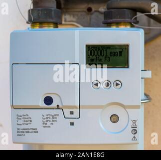 Compteur de gaz intelligent avec l'AMJ et zone accueil connexion réseau peut être lu à distance et de fournir des informations en temps réel pour les propriétaires de maison Banque D'Images