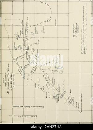 William Cotton Oswell, chasseur et explorateur; l'histoire de sa vie, avec certaines correspondances et extraits du journal privé de David Livingstone, jusqu'à présent inédit; . 21° S. Lat. Mais l'examen subséquent, et le résultat d'une communication de M. Livingstone, l'enterrante Missionnaire Scotch dans la Bechuanacountry, l'a amené à montrer la direction de la rivière qu'elle est maintenant. Cette esquisse, observe M. Oswell, n'est pas strictement précise. Nous avons posé le cours de theriver Limpopo aussi correctement que nous le pouvions à partir des sommets des collines, etc., avec un compas, mais hav Banque D'Images