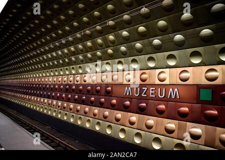 La station de métro Muzeum, Prague, République Tchèque Banque D'Images