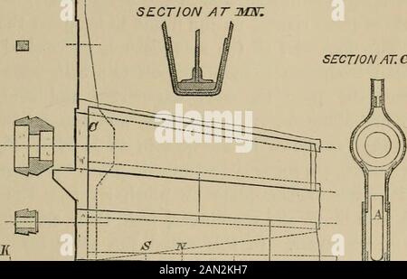 Construction navale dans le fer et l'acier / un traité pratique . . SECTION AU NIVEAU DU MST. .(^MI SECTE/ON À. CD. |WLT*%X^|W^%T---&gt;3-.^-^^:RO -:.-v^-:^^^^^ TtsMv:) PLAN. Banque D'Images