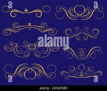 Ensemble de séparateurs de fleurs décoratifs, bordures Illustration de Vecteur