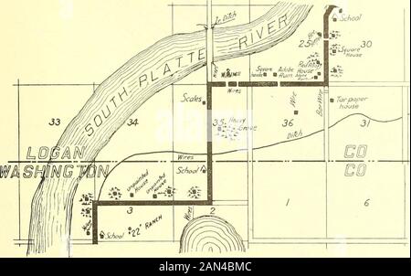 Carte et guide de Huebinger pour la route transcontinentale Omaha-Denver; . 69 MER Banque D'Images