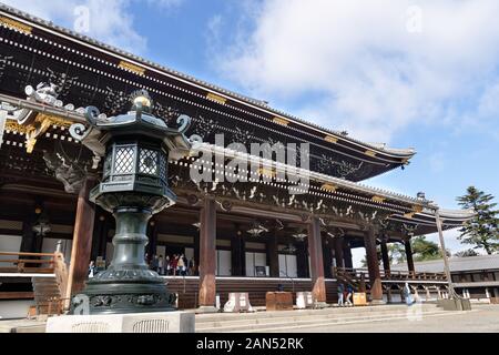 Hall du fondateur (Goei-dō) de Higashi Hongan-ji (Temple de l'Est de l'Original voeu) Shin Buddhist Temple tête à Kyoto, Japon Banque D'Images