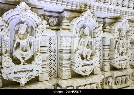 Temple Hindou temple BAPS Shri Swaminarayan Mandir à New Jersey, USA Banque D'Images