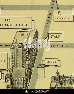 Découvrez New York avec Henry Hope Reed, Jr.-- : une série de visites à pied bien mappé, réimprimé dans les pages du New York Herald Tribune . # 11. - Eglise de la transfiguration(PETITE ÉGLISE AUTOUR DU COIN] Ken Fitzgerald tour d'aujourd'hui nous conduit une fois passé l'hôtel scintillant-bâtiments, grès méprisé par EdithWharton, et une église pour les acteurs de culte et New York. Lich-Gate qu'a reçu l'attention nationale. En face de l'église, à 271 Cinquième, abrownstone avant de l'années 1860, survit intact,sauf pour l'abaisser. L'avenue waslined avec ces maisons en ces jours Banque D'Images