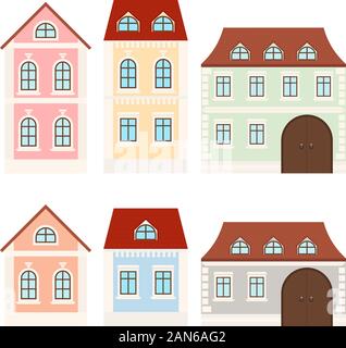 Maisons colorées. Hôtels particuliers Illustration de Vecteur