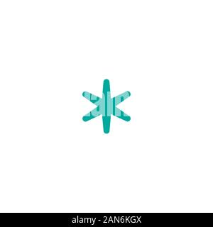 Astérisque bleu référence icône. Signe astérisque. L'icône de télévision astérisque isolé sur fond blanc. Vector illustration. Star symbole de note pour plus d'informations Illustration de Vecteur