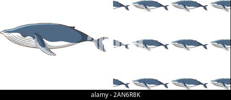 Seamless background design avec rorqual bleu illustration Illustration de Vecteur