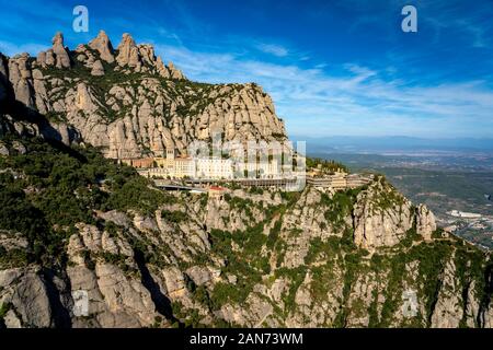 Montserrat, en Catalogne, Espagne - Santa Maria de Montserrat bâtiment Abbaye Banque D'Images