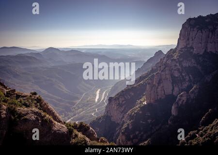 Gamme de montagne de Montserrat en Espagne Banque D'Images