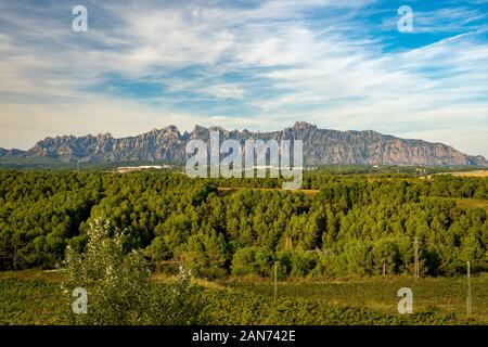 Gamme de montagne de Montserrat en Espagne Banque D'Images