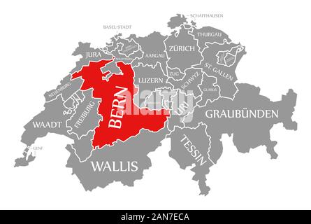 Rouge mis en berne carte de Suisse Banque D'Images