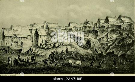 Vieux New York Hier & Aujourd'hui . Le ?glljE Slohag dranh (Zone de l'émir de la gare principale est au centre. L'hôtel Commodore est à droite ; le Biltmore sur la gauche. Viaduc de l'Avenue du parc en terrain sur la gauche, passage sur la 42e rue, et la connexion de Park Avenue qui continue en arrière de la borne.- L'avancement. ^qiiatters Arounb die (42Nb .Street, 1870 Toute la région nord de la 42e rue avait une dent de quartier, habitée par les squatters, qui a mis en place une grande bataille lorsque les travaux de construction du Grand Central a commencé. Ces squatters avaient une existence précaire et dépend de chèvres pour une grande par Banque D'Images