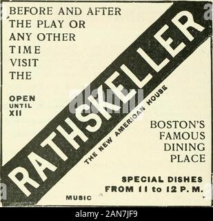 Cette semaine à Boston . ayes Fogg, Art Museum, Cambridge. Ouvrir 9 a. m. de5 p. m. Gratuitement. Musée germanique, Cambridge. Ouvrir 9 a. m. de .S p. m. Gratuitement. Musée de l'Université de Cambridge. Ouvrir 9 a. m. de 5 p. m. J'^ree. Peabody Museum, Cambridge. Ouvrir 9 a. m. de 5 p. m. Gratuitement. Boston Society of Decorative Art, 184 Boylston St.-Embroid jries et travaux d'artisanat. Vieux Sud Chambre éphémère Museum, Washington et le lait.Sts ouvrir 9 a. m. de 5 p. m. Entrée 25 cents. Pour une liste complète des expositions d'Art Voir Dimanche et Lundi. Liiiiclicoii société Ciilicth^au flic Ii Century Club, 3, Rue de la joie, aftcniouii.CONFÉRENCES Dr Banque D'Images