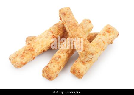 Studio shot of handmade pailles au fromage découper sur un fond blanc - John Gollop Banque D'Images