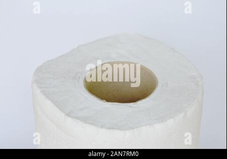 Toilettes,industrie,papier toilette,wc,propre,accessoires,rouleau,bains,single,serviettes de toilettes,sanitaires,background,brun,circle,nettoyant,trognon,cotton Banque D'Images