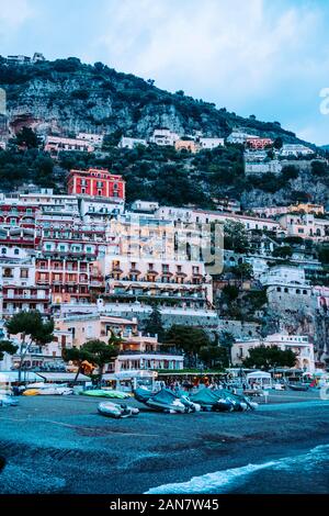 La ville de Positano, Amalfi Coast, Italie Banque D'Images