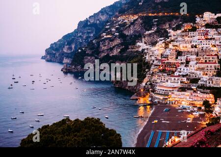 La ville de Positano, Amalfi Coast, Italie Banque D'Images