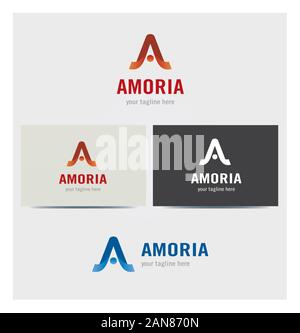 Lettre d'une icône de carte d'affaires Logo, maquette en plusieurs couleurs Illustration de Vecteur