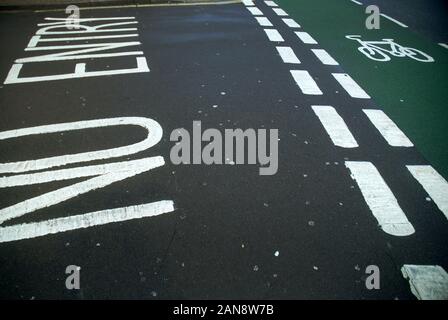 Cycle peint Lane, Portsmouth, Hampshire, Grande Bretagne. Banque D'Images