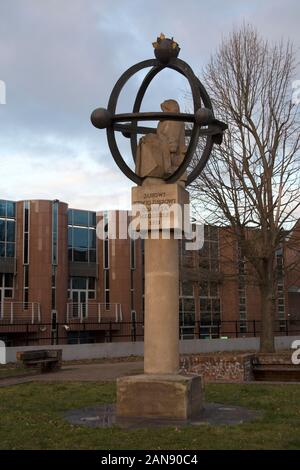 Statue commémorant Jan Heweliusz, Gdansk, Pologne Banque D'Images