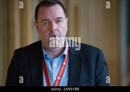 Edinburgh, Royaume-Uni. 16 janvier, 2020. Sur la photo : Neil Findlay MSP. Des scènes du parlement écossais à Édimbourg. Crédit : Colin Fisher/Alamy Live News Banque D'Images