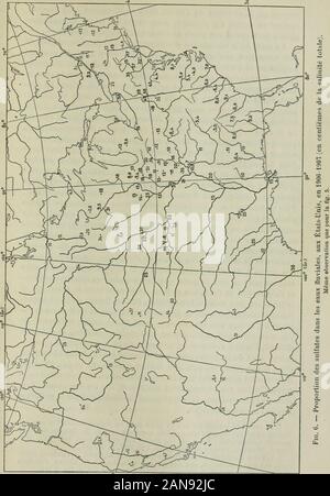 Annales de géographie . fr 5 .o S ?" 53 S 5 = i = à 2. 406 (lÉOGKAPHlE générale. encore au Nord-Ouest de lOhio. Elles sont encore plus élevées, comme on devait sy attendre, dans la région aride ; le maximumabsolu correspondent aux oueds de lintérieur du Grand Bassin. La carte de la dénudation chimique (fig. 3) révèle des affinités des-fe contrastes analogues, mais les variations y sont de moindreamplitude et parfois de sens contraire. Les rivières du Piedmontappalachien présentent des indices boursiers uniformément bas et très concor-ont (extrêmes : 3 !2 et -15). Les sols de la région celte au plushaut are provided d Banque D'Images