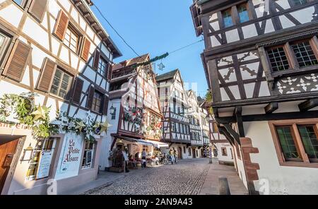 Strasbourg, France - Décembre 1,2019 : maisons à colombages de La Petite France, Strasbourg, Alsace, France Banque D'Images