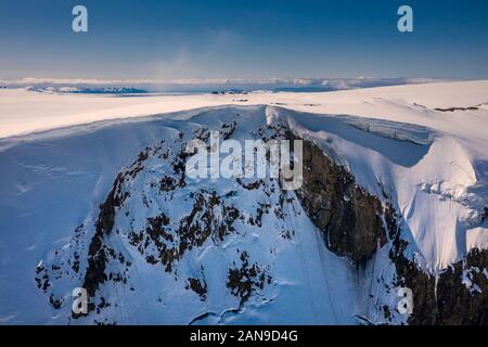 La société glaciologique expédition du printemps, Grimsvotn Hut, calotte de glace, l'Islande Vatnajokull Banque D'Images