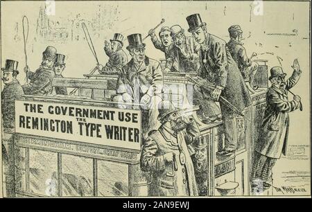 Examen des évaluations et de travail du monde . Parti républicain : Pourquoi ne parle-t-il ? Blaine : Si elle veut de moi, elle doit faire une demande pour moi : c'est une année bissextile ! -A partir de Judqe.. M. Chamberlain suit M. Goschen du parti libéral à l'Éternel Salisbnrys bus conservateur, alors que Sir William Vernon Harcourtand Monsieur Morley sont huées lui de M. Gladstones véhicule rivales. -A partir de l'examen La fLondon), Décembre, 1891. Banque D'Images