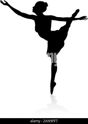 Ballet Dancer Dancing Silhouette Illustration de Vecteur