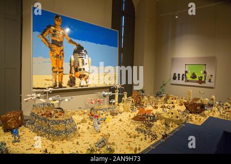 Les briques LEGO DANS LES FILMS EXPOSITION À Versailles, France Banque D'Images