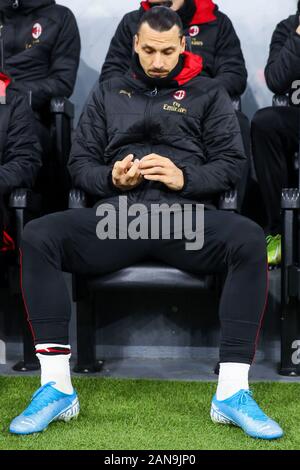 Milano, Italie, 15 janvier 2020. Coupe d'Italie de football Milan vs Spal. Dans la photo : Zlatan Ibrahimovic. Credit : Filippo Rubin / Alamy Live News Banque D'Images