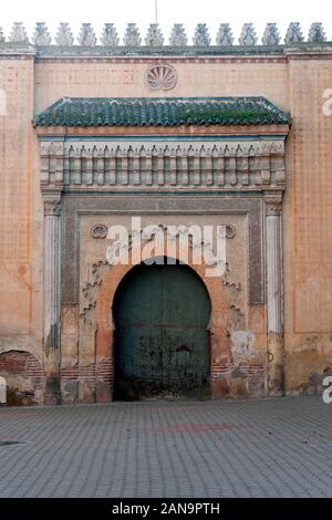 Grande porte de palais El Badi à Marrakech, Maroc Banque D'Images