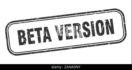Version beta version beta. Timbres square panneau noir grunge Illustration de Vecteur