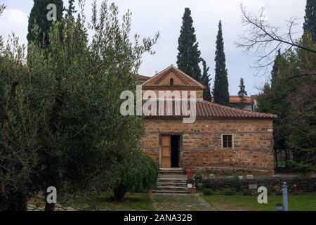 Le 14e siècle église byzantine de Saint Nicolas l'orphelin dans l'Ano Poli quartier de Thessalonique, Grèce Banque D'Images