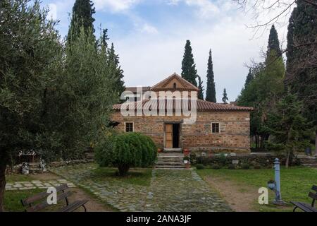 Le 14e siècle église byzantine de Saint Nicolas l'orphelin dans l'Ano Poli quartier de Thessalonique, Grèce Banque D'Images