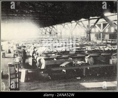 Facteurs régissant l'envoi réussi d'oranges de Floride . Fig.1.-coin d'un Well-Lighted bâtiment. Montrant le type de machines utilisées pour le classement des agrumes. L'intérieur de ce bâtiment isshown dans la plaque, XI, Figure 2.. Fig. 2.-Vue générale d'un bâtiment propre, Well-Arranged.montrant un nouvel équipement pour le traitement des agrumes. Les intérieurs des maisons d'emballage moderne en Floride. Bui. 63, U.S. Dept. of Agriculture. Assiette XV. Banque D'Images