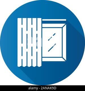 Seul panneau plate ombre portée de l'icône de glyphe. Home décoration rideau. Prix foncer sur l'ombre monochrome corniche. Shop design intérieur. Cov fenêtre Illustration de Vecteur