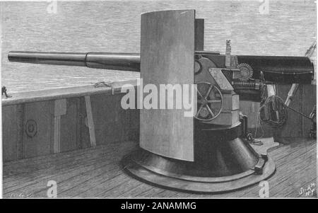 Scientific American Volume 75 Numéro 21 (novembre 1896) . f 9" acier Harvey.Il a bouilloire et de télé-phone communicationwith handlingrooms l, où l'am-munition est transmise aux gros canons de la tur-rets, avec le tir sta-tions, et avec le moteur prix. Ici thecaptain prendra jusqu'hisposition au cours d'un en-gagement et controlevery theship de mouvement. Au-dessus de la chambre des cartes est vu l'thenavigation flyingbridge, à partir de laquelle des shipis effectuée habituellement.derrière c'est le tallsteel mât militaire sur-monté par le dessus, une petite plate-forme circulaire, uponwhich sont placés deux Sex Banque D'Images