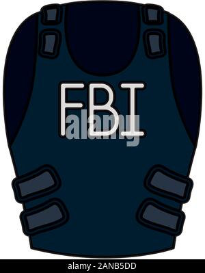 Gilet pare-balles du FBI icône isolé Illustration de Vecteur