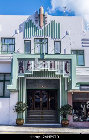 Art Deco Masonic Hotel, par William John Prouse et Norman Wilson, 1932, Napier, Hawke's Bay, île du Nord, Nouvelle-Zélande Banque D'Images