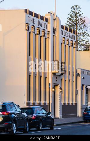 Bâtiment art déco Daily Telegraph, par E.A. Williams, 1932, Napier, Hawke's Bay, île du Nord, Nouvelle-Zélande Banque D'Images