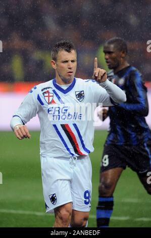 Milan, Italie, 24 octobre 2010, 'G.Meazza San Siro Stadium ', un championnat de football sérieux 2010/2011, FC Inter - UC Sampdoria : Antonio Cassano pendant le match Banque D'Images