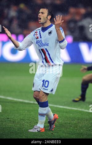 Milan, Italie, 24 octobre 2010, 'G.Meazza San Siro Stadium ', un championnat de football sérieux 2010/2011, FC Inter - UC Sampdoria : Giampaolo Pazzini pendant le match Banque D'Images