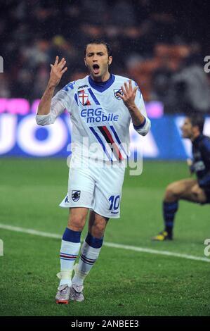 Milan, Italie, 24 octobre 2010, 'G.Meazza San Siro Stadium ', un championnat de football sérieux 2010/2011, FC Inter - UC Sampdoria : Giampaolo Pazzini pendant le match Banque D'Images