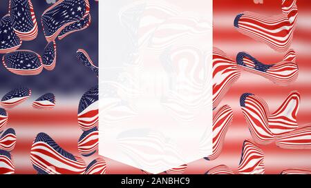 USA flag background illustration avec l'espace vide bannière pour écrire Banque D'Images