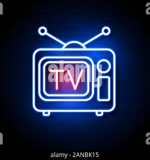 Abstract neon light plat Vector, sur un mur de brique Vector Illustration de Vecteur